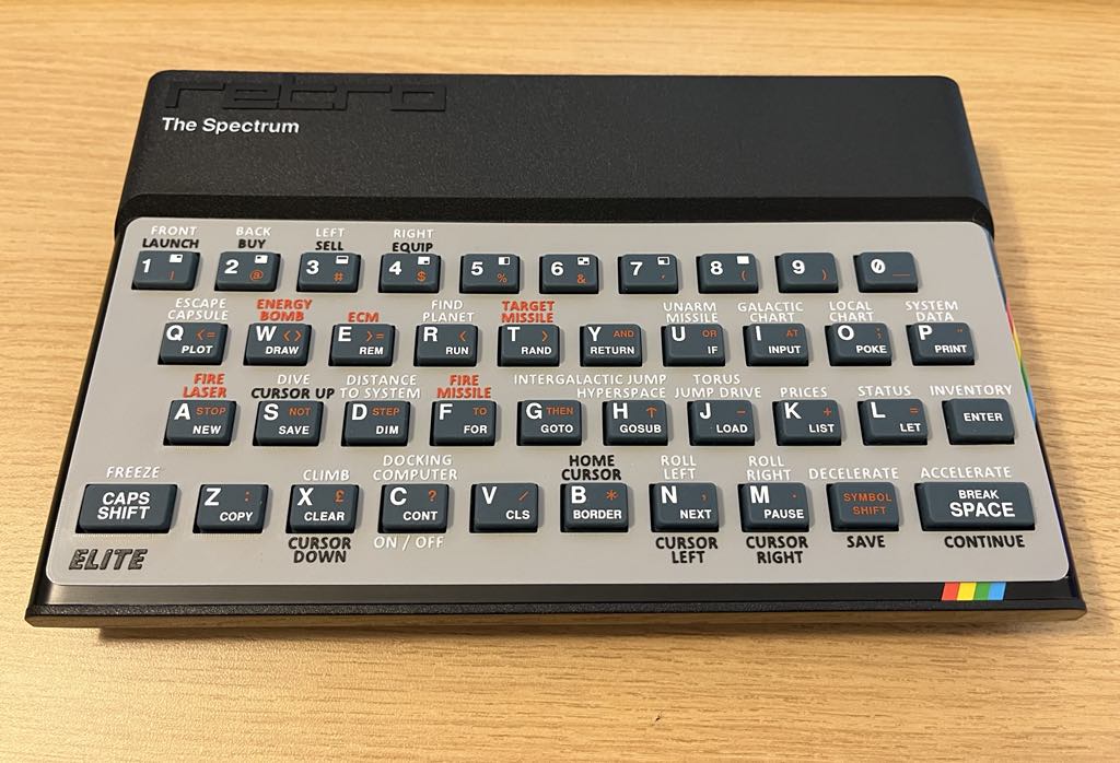 Elite - Spectrum Keyboard Overlay