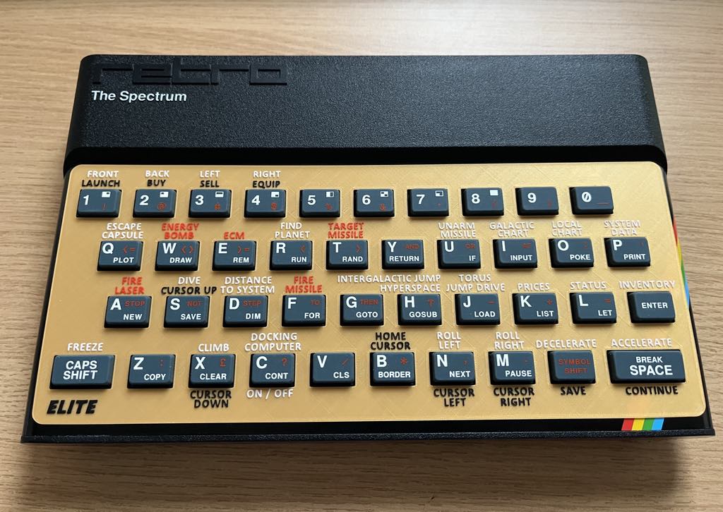 Elite - Spectrum Keyboard Overlay