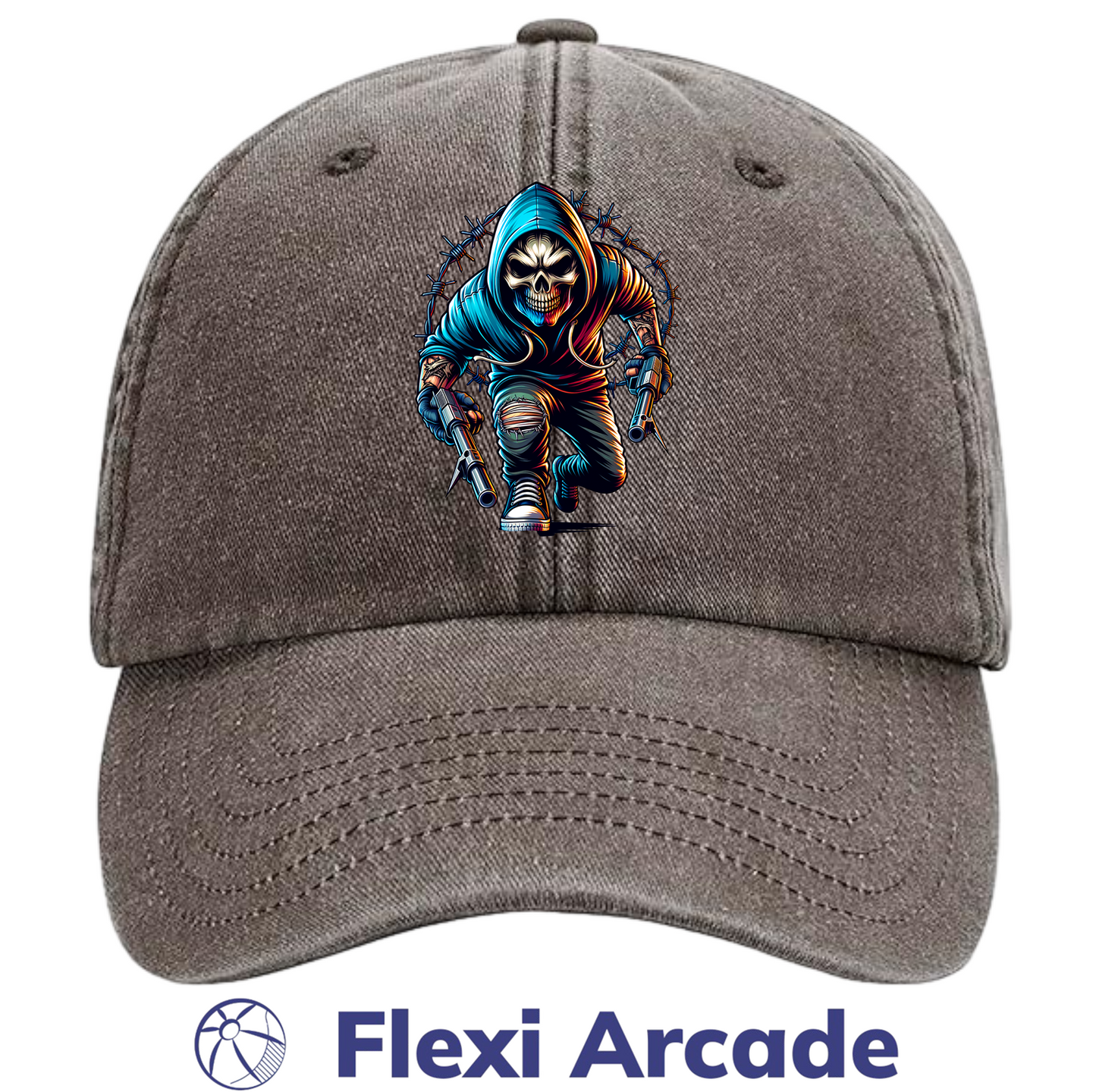 🧢 Grim Raider - Vintage Dad Cap - Flexi Signature Collection