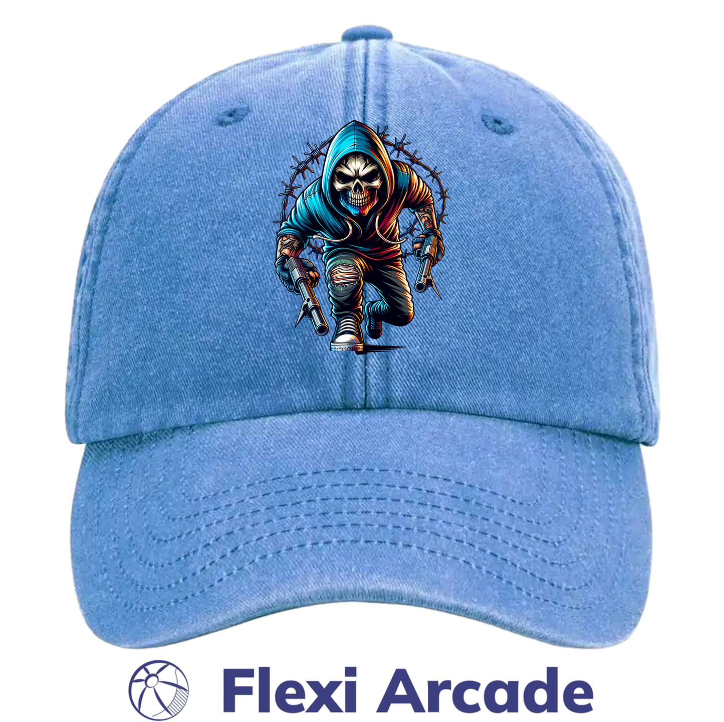 🧢 Grim Raider - Vintage Dad Cap - Flexi Signature Collection
