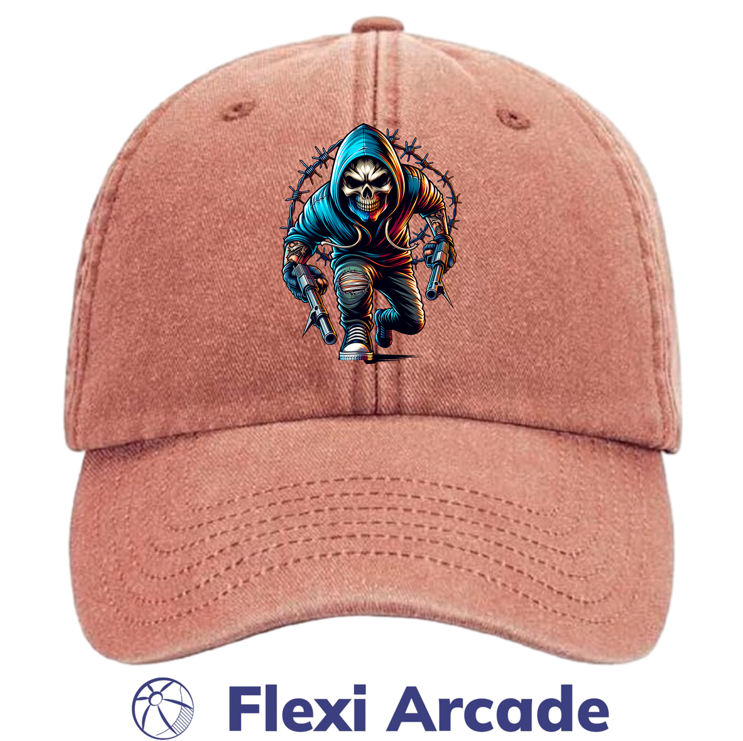 🧢 Grim Raider - Vintage Dad Cap - Flexi Signature Collection
