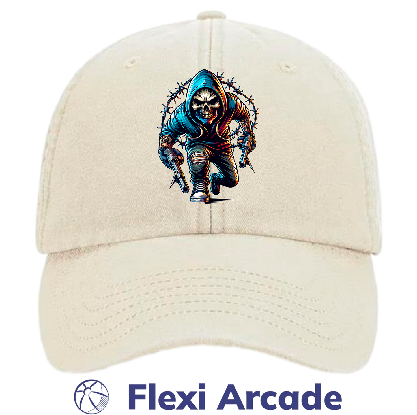 🧢 Grim Raider - Vintage Dad Cap - Flexi Signature Collection