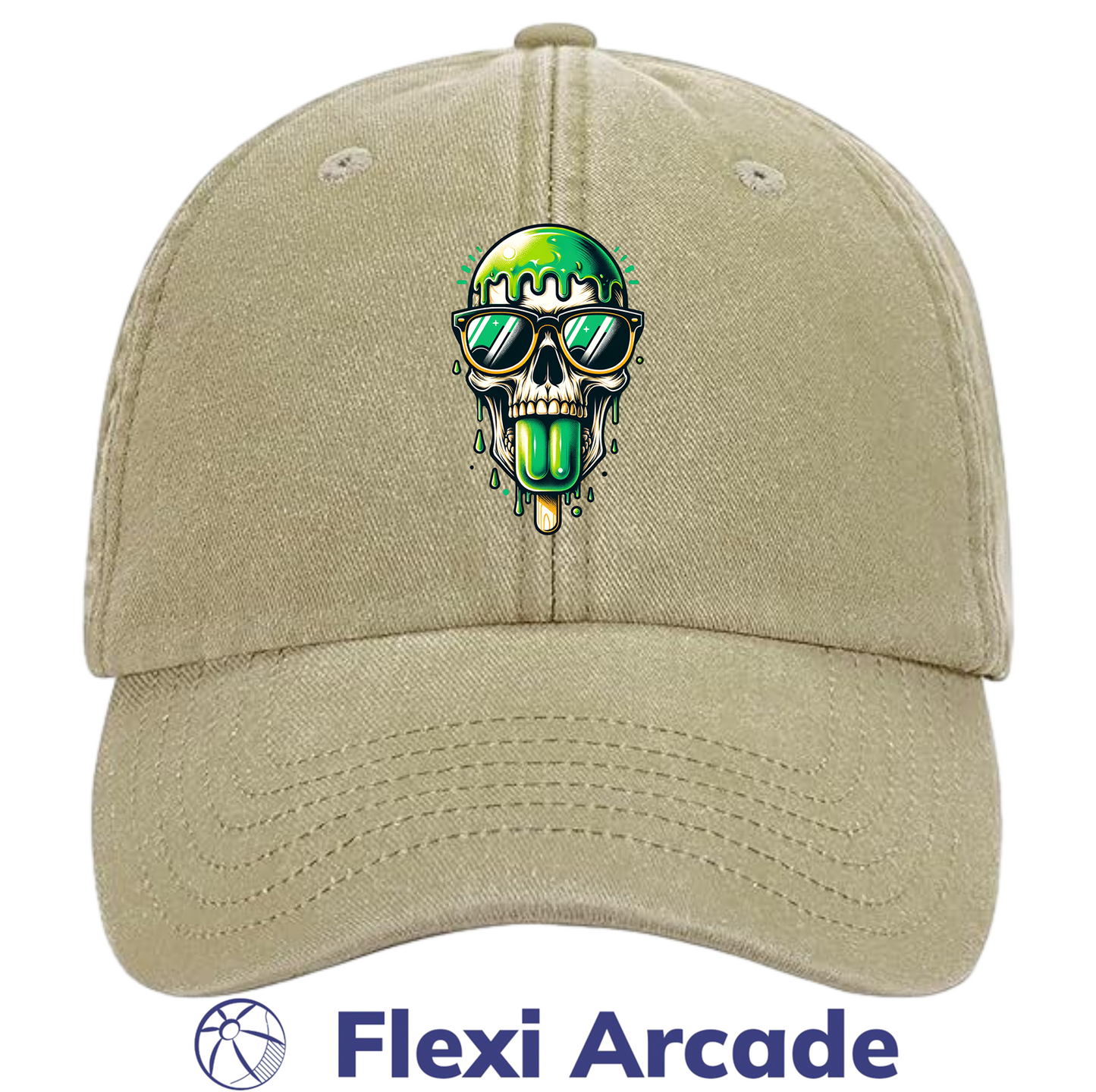 🧢 Meltdown Skull Cap - Vintage Dad Cap - Flexi Signature Collection