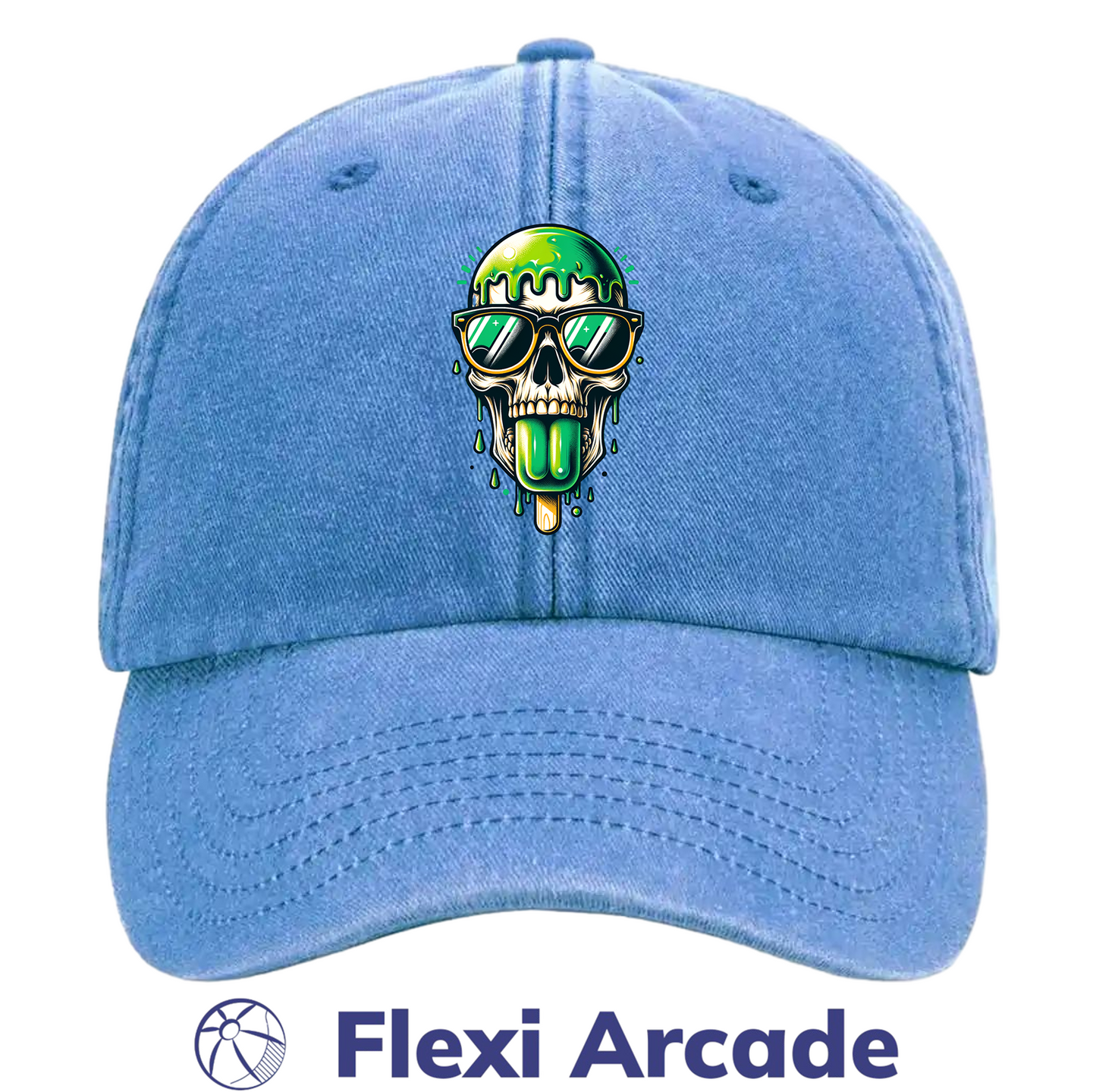 🧢 Meltdown Skull Cap - Vintage Dad Cap - Flexi Signature Collection