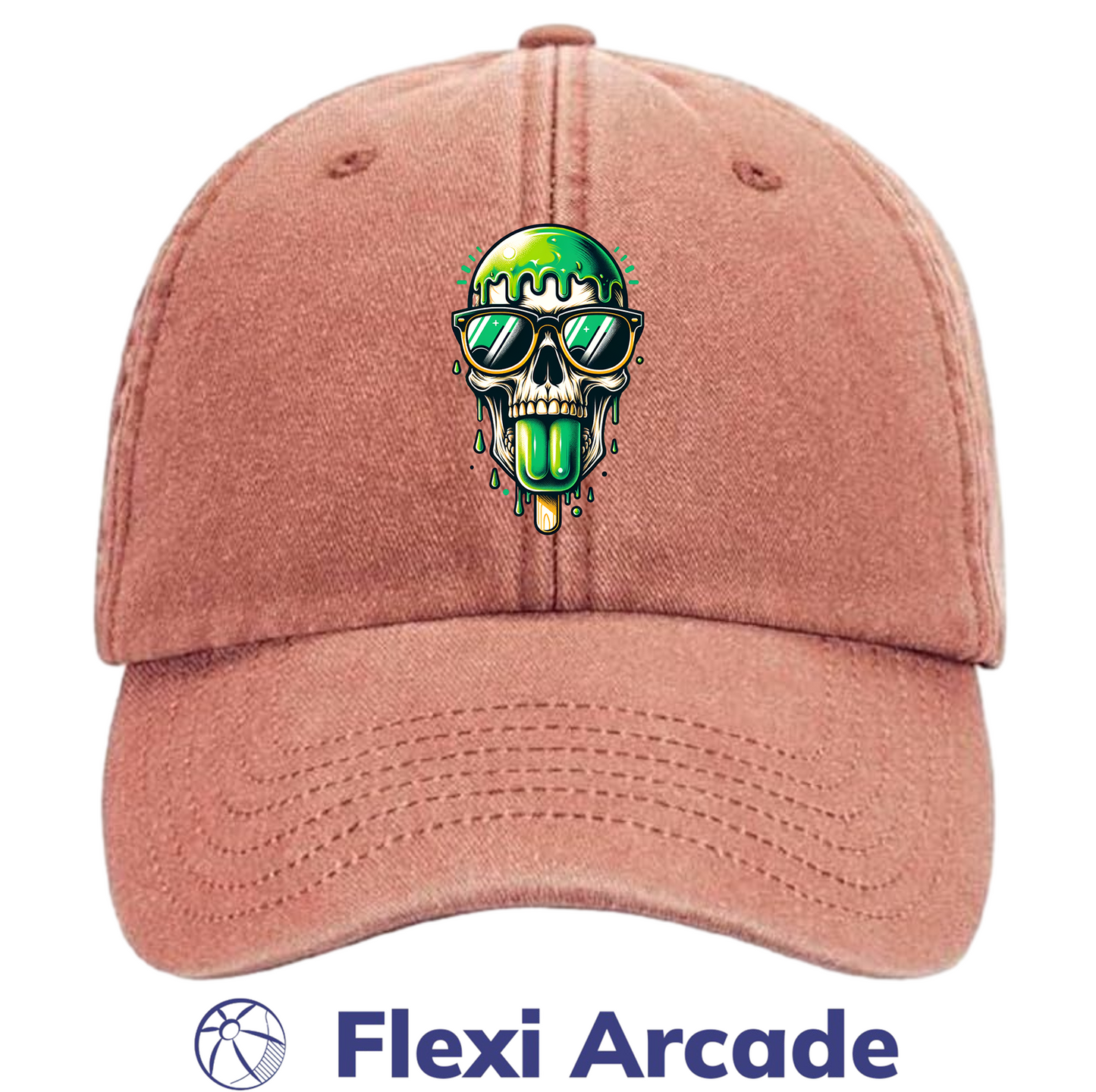 🧢 Meltdown Skull Cap - Vintage Dad Cap - Flexi Signature Collection