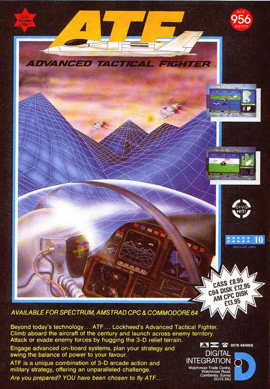 Advanced Tactical Fighter - Spectrum Keyboard Overlay