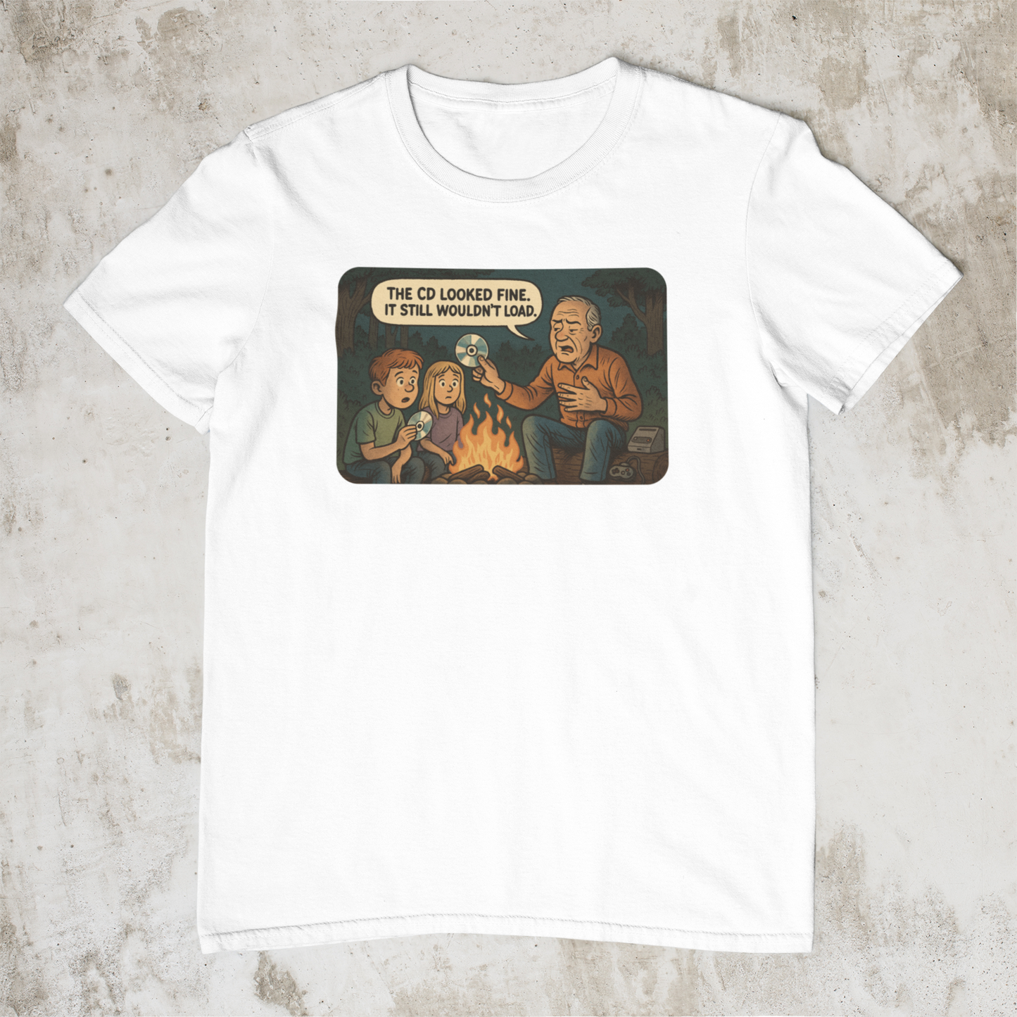 Campfire Horror Stories - The CD Looked Fine – Retro Gaming T-Shirt