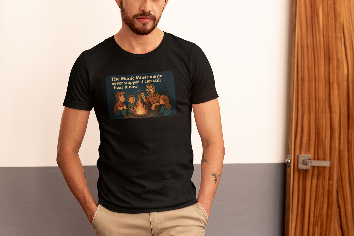 Campfire Horror Stories - The Manic Miner Music Never Stopped – Retro Gaming T-Shirt