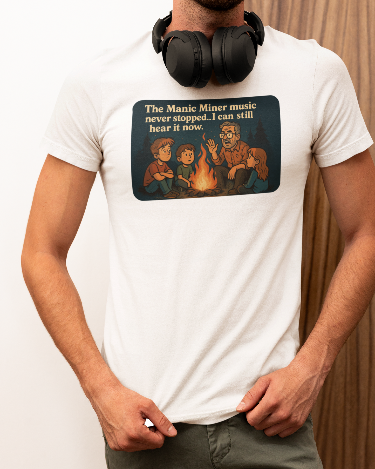 Campfire Horror Stories - The Manic Miner Music Never Stopped – Retro Gaming T-Shirt