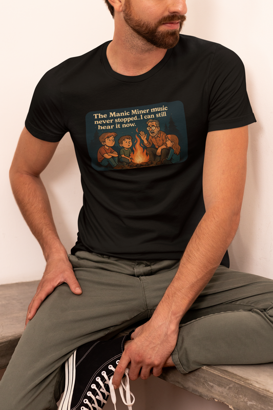 Campfire Horror Stories - The Manic Miner Music Never Stopped – Retro Gaming T-Shirt