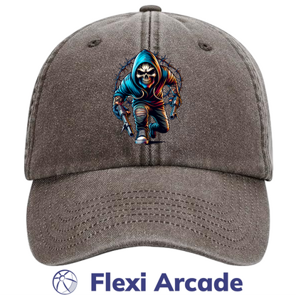 🧢 Grim Raider - Vintage Dad Cap - Flexi Signature Collection
