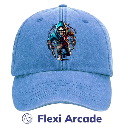 🧢 Grim Raider - Vintage Dad Cap - Flexi Signature Collection
