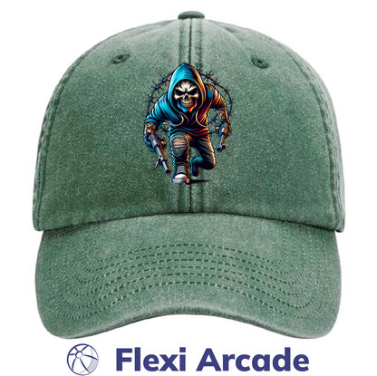 🧢 Grim Raider - Vintage Dad Cap - Flexi Signature Collection