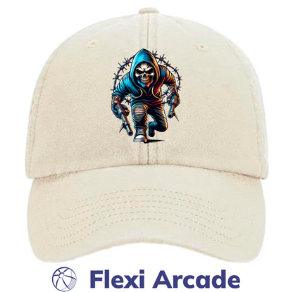 🧢 Grim Raider - Vintage Dad Cap - Flexi Signature Collection