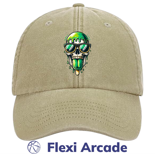 🧢 Meltdown Skull Cap - Vintage Dad Cap - Flexi Signature Collection
