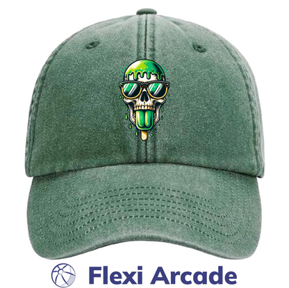 🧢 Meltdown Skull Cap - Vintage Dad Cap - Flexi Signature Collection