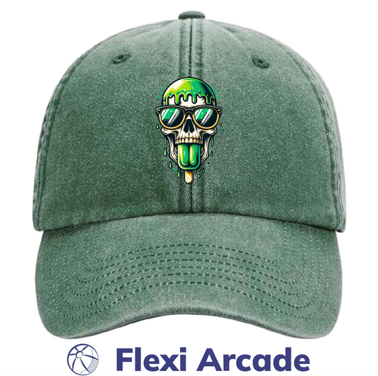 🧢 Meltdown Skull Cap - Vintage Dad Cap - Flexi Signature Collection