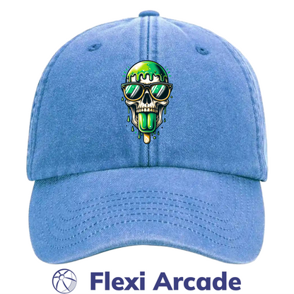 🧢 Meltdown Skull Cap - Vintage Dad Cap - Flexi Signature Collection